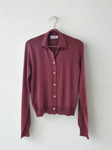 ALVA | POLO CARDIGAN TRAFORATA IN LANA PETTINATA