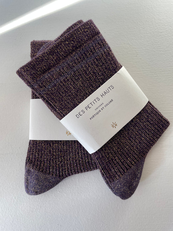 Calza lurex blueberry