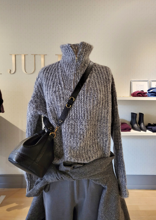 Zipper alpaca sweater
