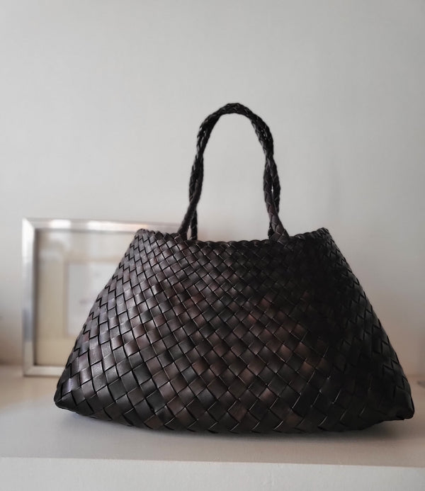 Large woven leather bag