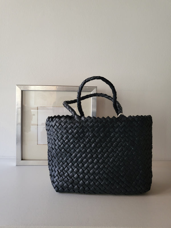 Small woven leather bag