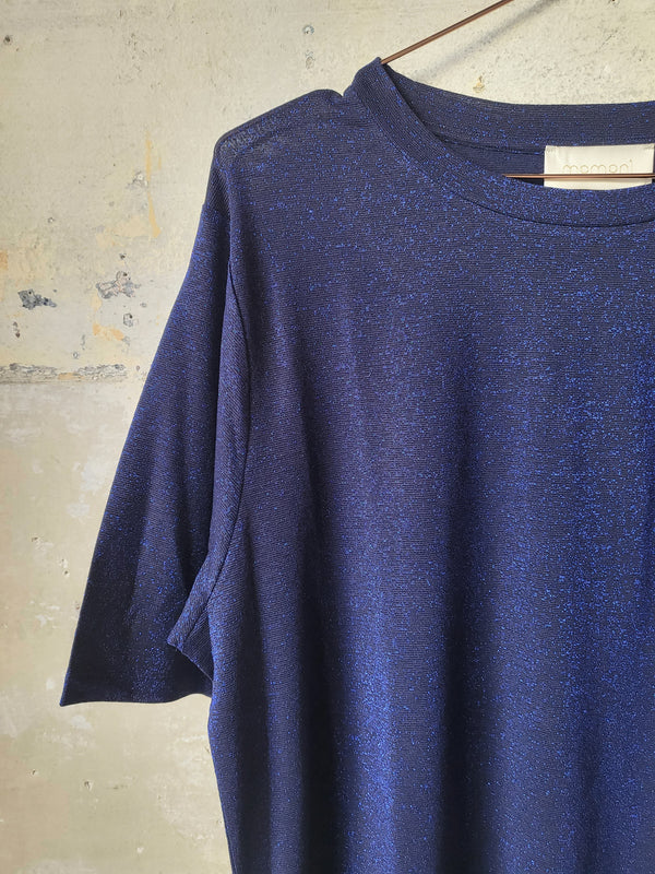 T-shirt in lurex colore navy