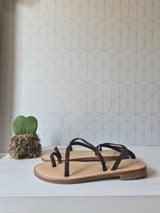 Sandalo in suede testa moro