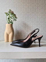 Deep black slingback