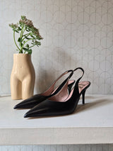 Deep black slingback