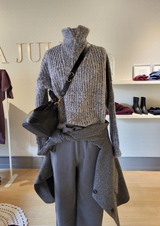 Maglia collo zip in alpaca