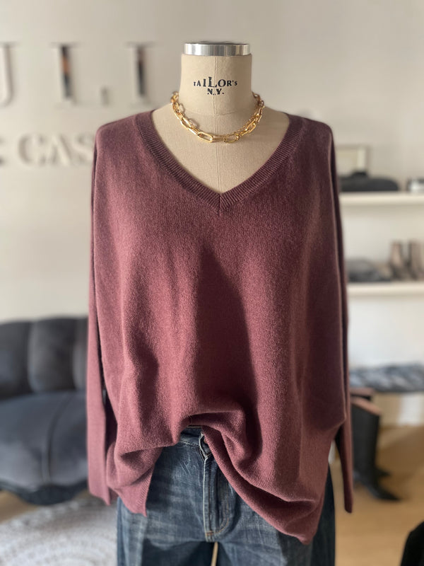 V-neck sweater in pure cashmere