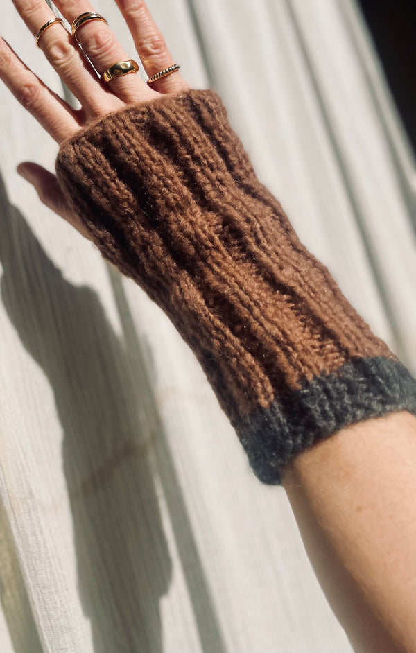 Manicotto a coste cashmere