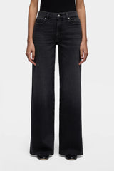 JEANS GAMBA AMPIA DENIM NERO