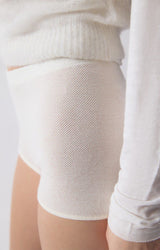 SHORTS ECRU IN JERSEY A RETE