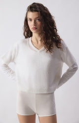 SHORTS ECRU IN JERSEY A RETE