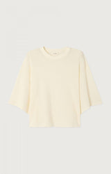T-SHIRT IN JERSEY A RETE ECRU