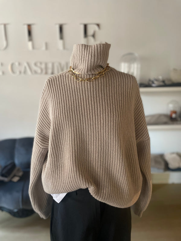 Maglia collo alto costa inglese