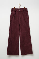 pantaloni in velluto millerighe  gamba ampia