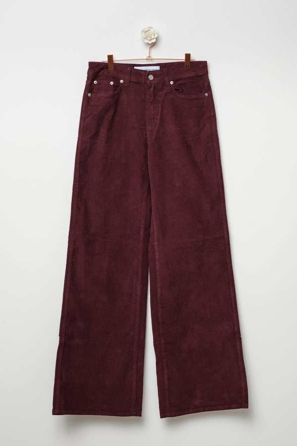 pantaloni in velluto millerighe  gamba ampia