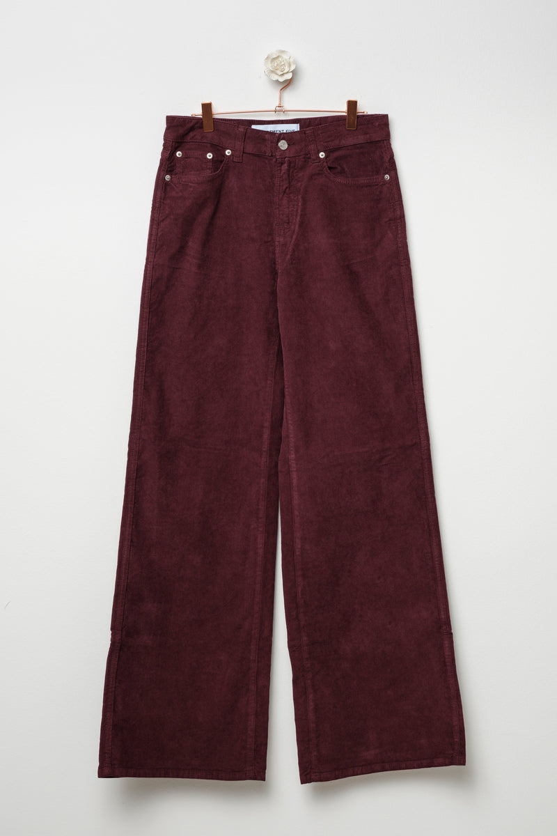 pantaloni in velluto millerighe  gamba ampia