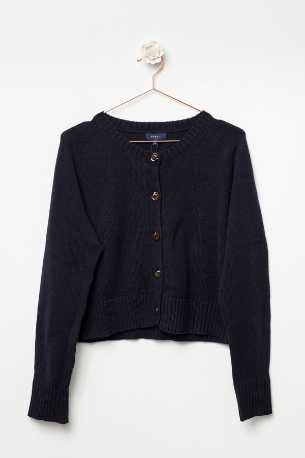 Cardigan corto in lana merino