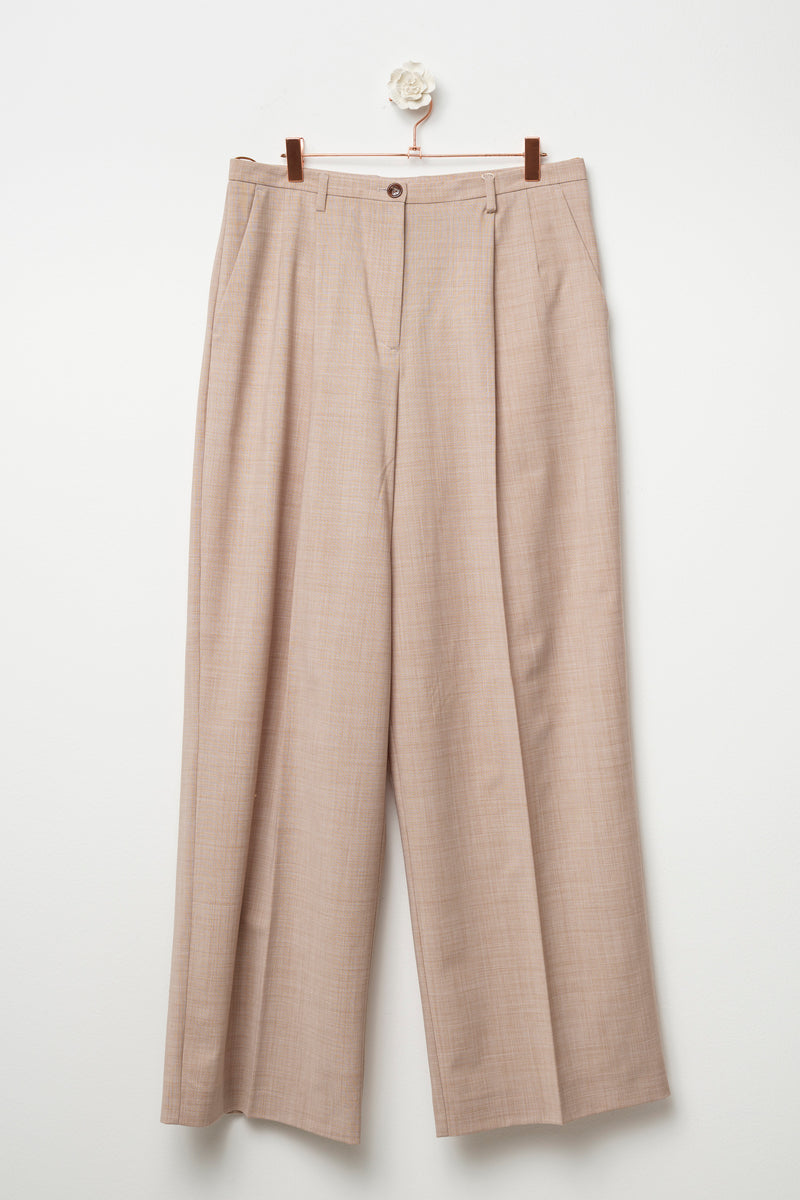 pantalone lungo in fresco di lana