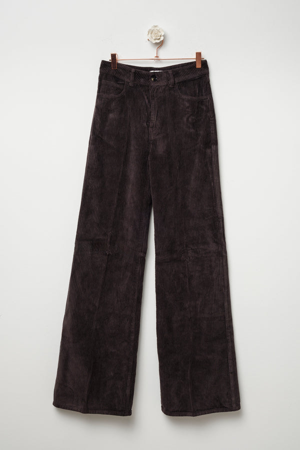 pantalone palazzo in velluto a coste