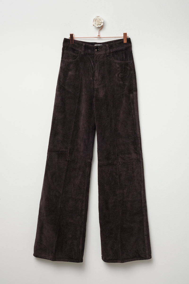 pantalone palazzo in velluto a coste