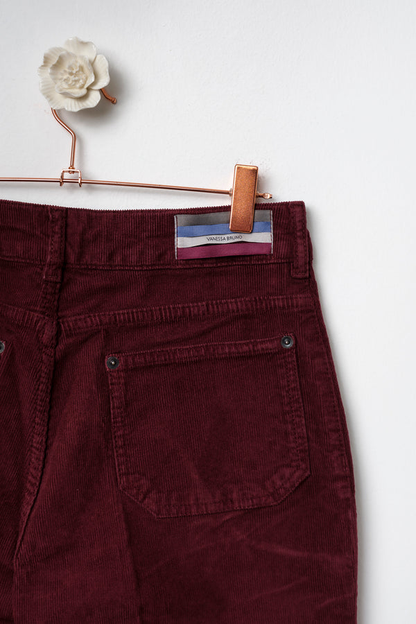 Pantalone velluto bordeaux