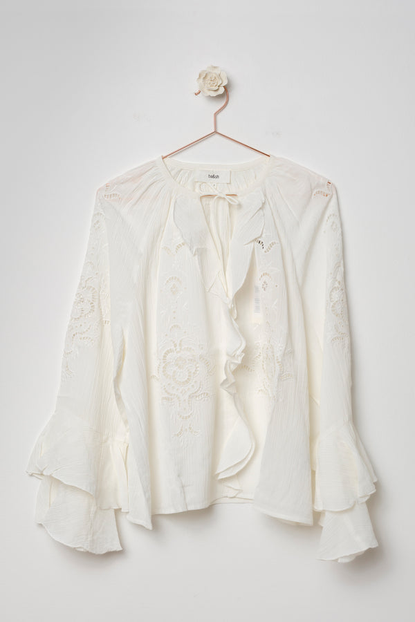 Blusa ecru con ricami