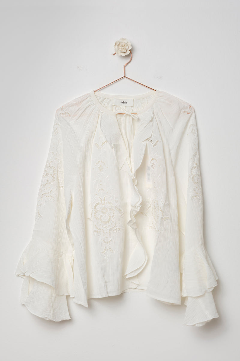 Blusa ecru con ricami