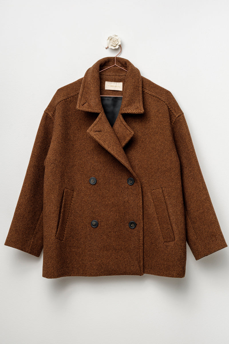 Giaccone doppiopetto marrone