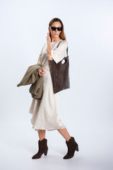 BEIGE MIDI DRESS
