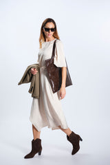 BEIGE MIDI DRESS