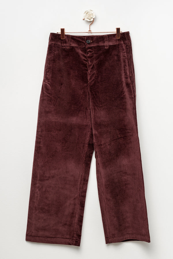 Pantalone in velluto burgundy