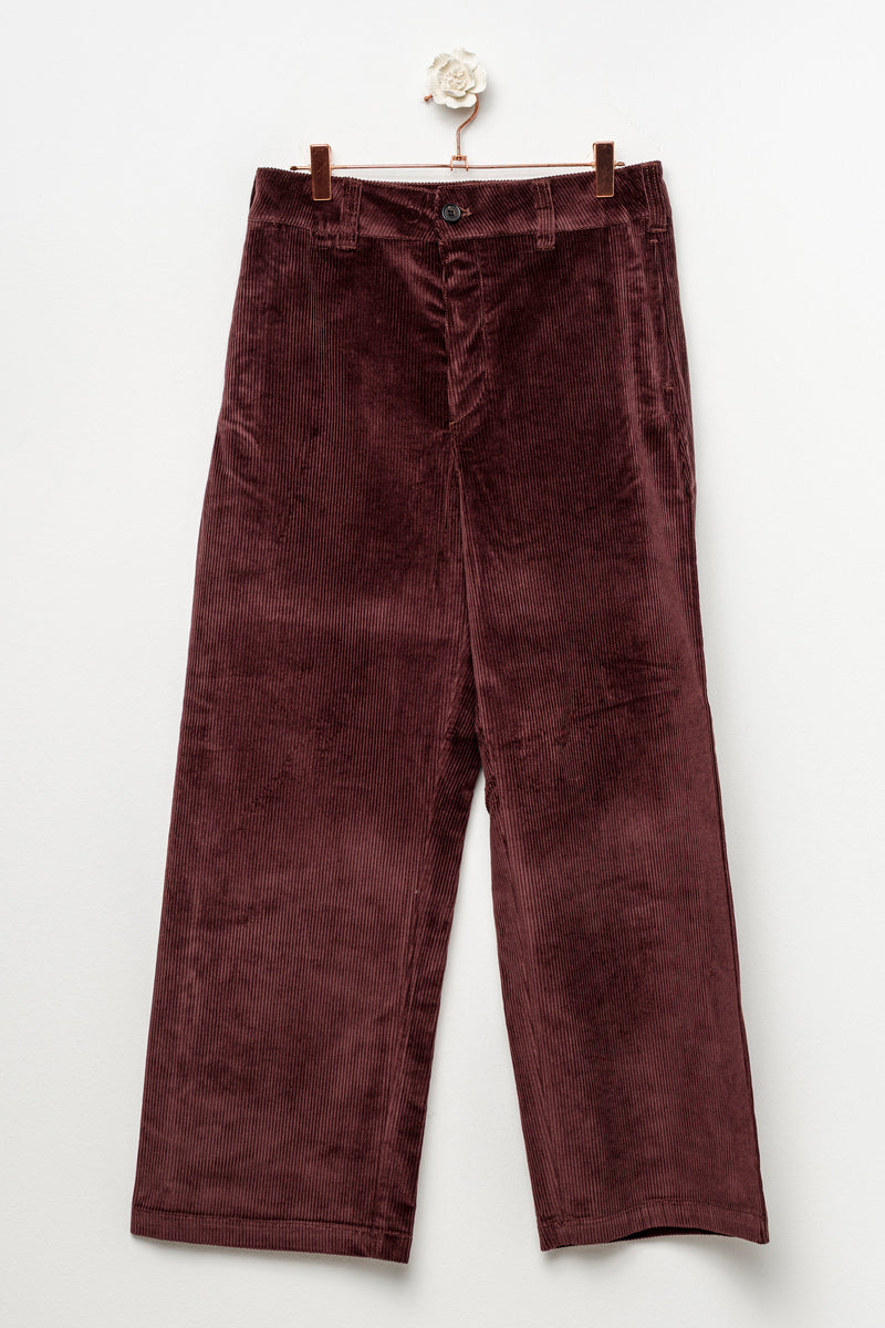 Pantalone in velluto burgundy
