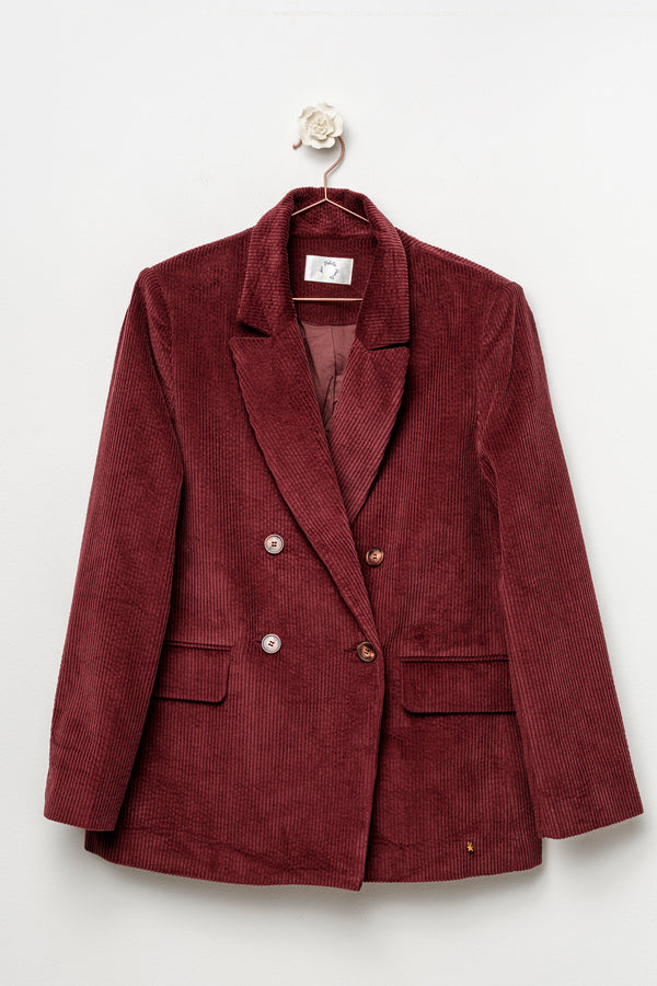 Giacca in velluto burgundy