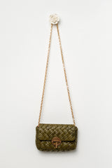 Woven leather bag