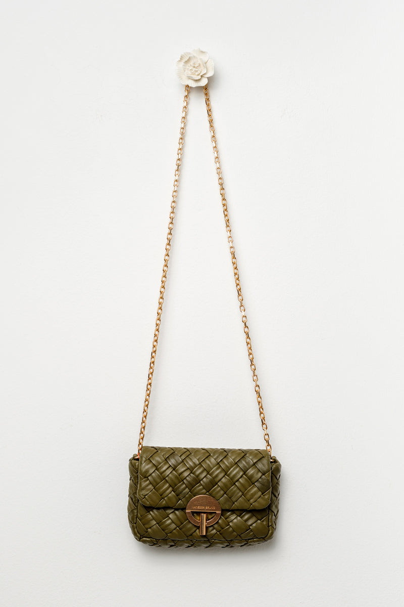 Woven leather bag