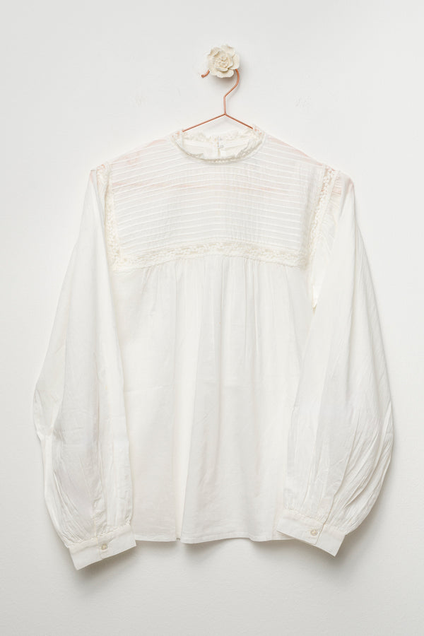Blusa ecru ricami