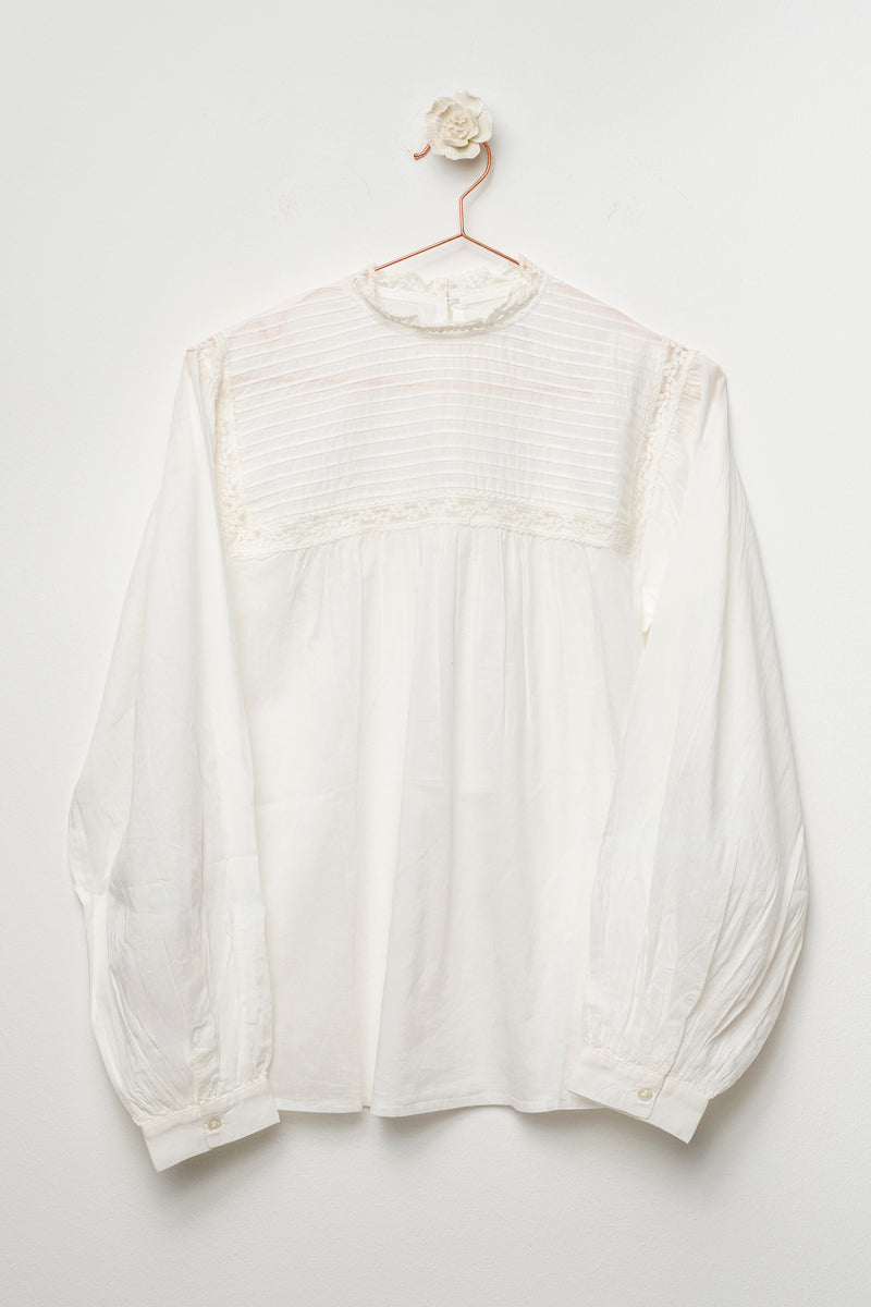 Blusa ecru ricami