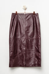 Gonna in pelle burgundy