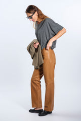 pants IN CARAMEL LEATHER