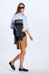 UNLINED BLACK LEATHER MOCCASIN