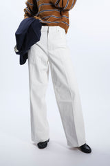 WHITE WIDE LEG JEANS
