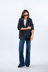 HIGH WAIST AND FLARED LEG JEANS