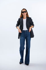 HIGH WAIST AND FLARED LEG JEANS