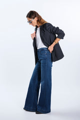 HIGH WAIST AND FLARED LEG JEANS