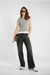 JEANS GAMBA DRITTA Nero