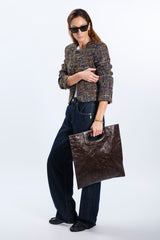 BORSA IN PELLE NAPLAK TESTA MORO