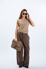 pants A wide leg IN COTTON TWILL