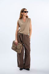 pants A wide leg IN COTTON TWILL