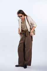 pants A wide leg IN COTTON TWILL
