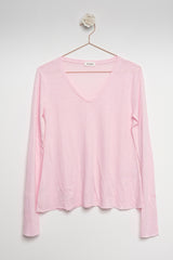 T-shirt scollo v manica lunga